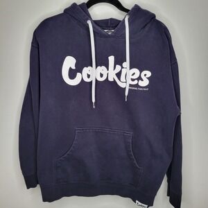 Cookies SF Blue Men's Cotton Hoodie Thick Size L Authentic